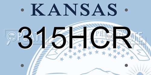 315HCR Kansas License Plate