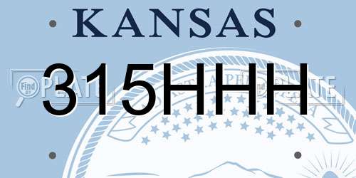315HHH Kansas License Plate