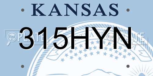 315HYN Kansas License Plate