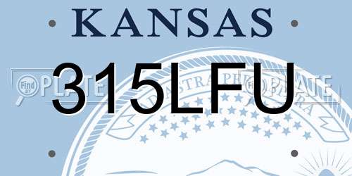 315LFU Kansas License Plate