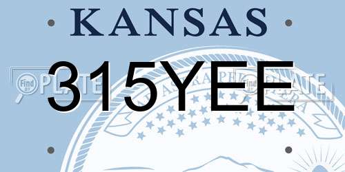 315YEE Kansas License Plate