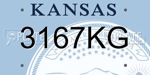 3167KG Kansas License Plate