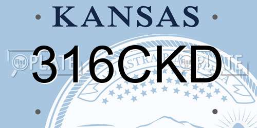 316CKD Kansas License Plate