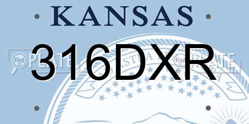 316DXR Kansas License Plate