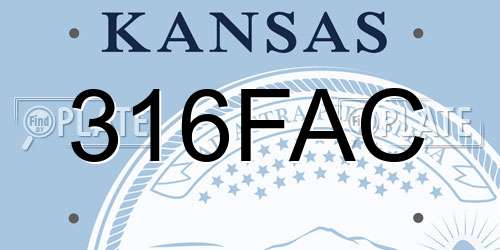316FAC Kansas License Plate