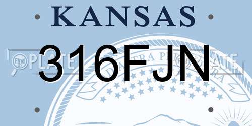 316FJN Kansas License Plate