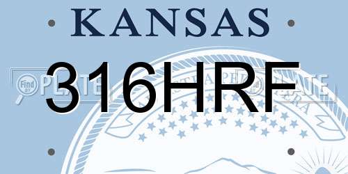 316HRF Kansas License Plate