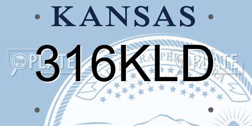316KLD Kansas License Plate
