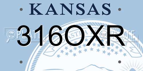 316OXR Kansas License Plate