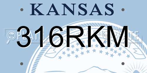 316RKM Kansas License Plate
