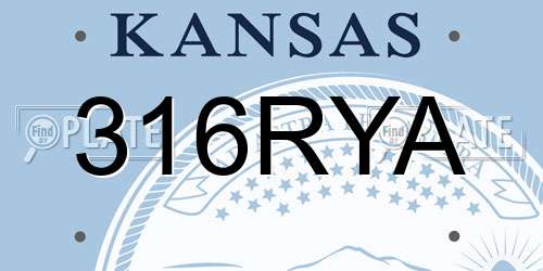 316RYA Kansas License Plate
