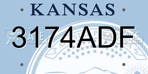 3174ADF Kansas License Plate