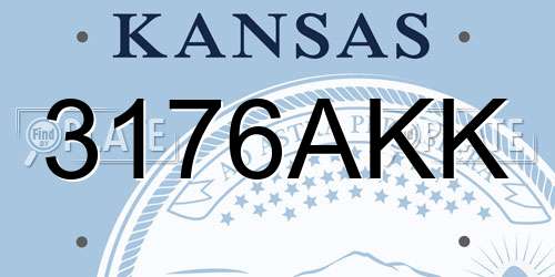 3176AKK Kansas License Plate