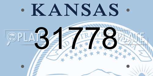 31778 Kansas License Plate
