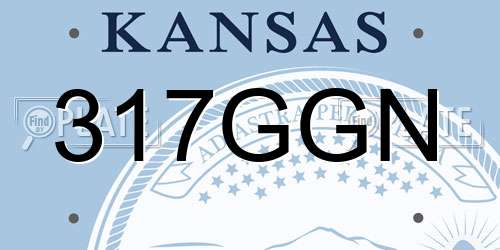 317GGN Kansas License Plate