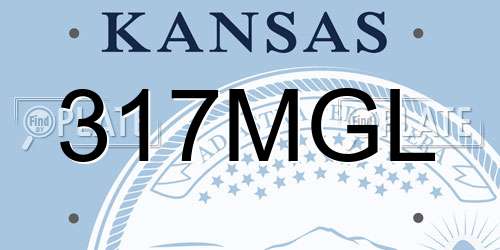 317MGL Kansas License Plate