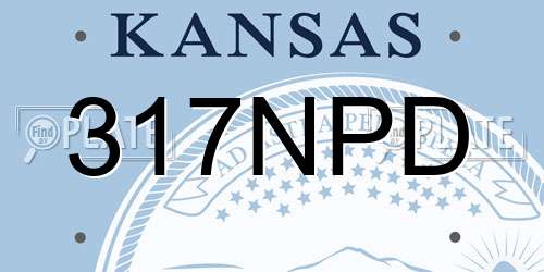 317NPD Kansas License Plate