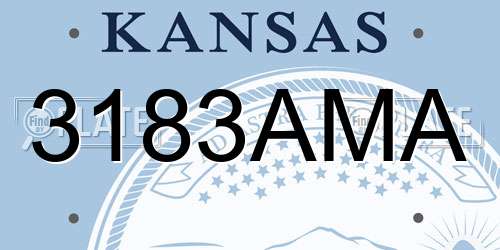 3183AMA Kansas License Plate