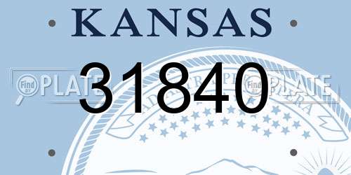 31840 Kansas License Plate