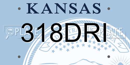 318DRI Kansas License Plate