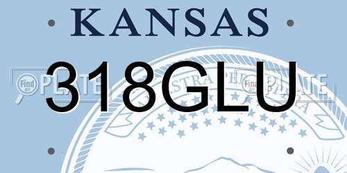 318GLU Kansas License Plate