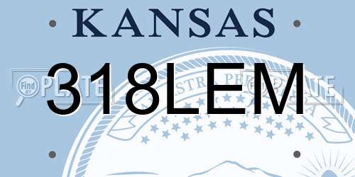 318LEM Kansas License Plate