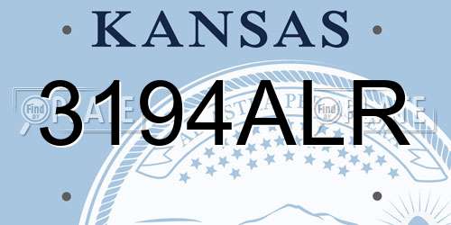 3194ALR Kansas License Plate