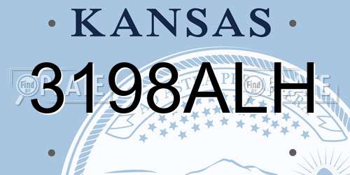 3198ALH Kansas License Plate