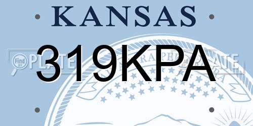 319KPA Kansas License Plate