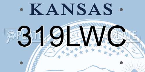 319LWC Kansas License Plate