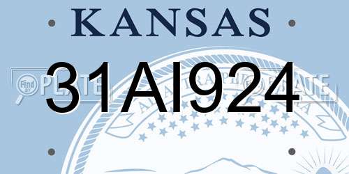 31AI924 Kansas License Plate