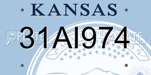 31AI974 Kansas License Plate