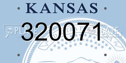 320071 Kansas License Plate