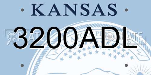 3200ADL Kansas License Plate