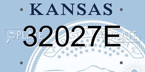 32027E Kansas License Plate