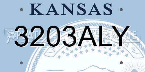 3203ALY Kansas License Plate