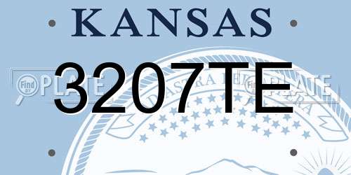 3207TE Kansas License Plate