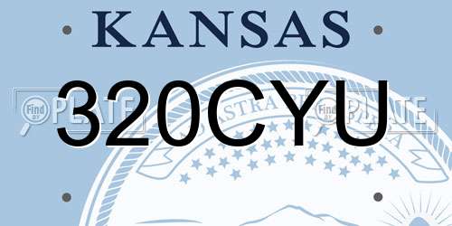 320CYU Kansas License Plate