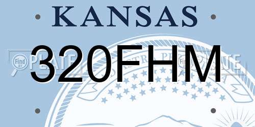 320FHM Kansas License Plate