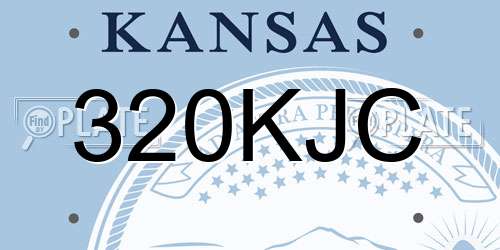 320KJC Kansas License Plate