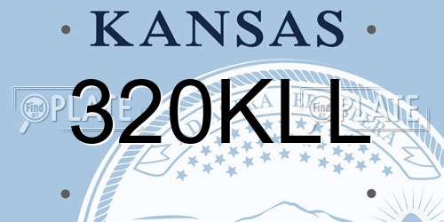 320KLL Kansas License Plate