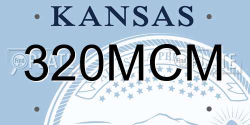 320MCM Kansas License Plate