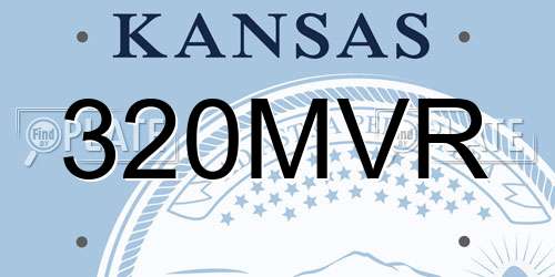 320MVR Kansas License Plate