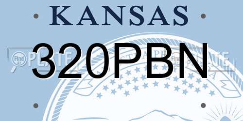 320PBN Kansas License Plate