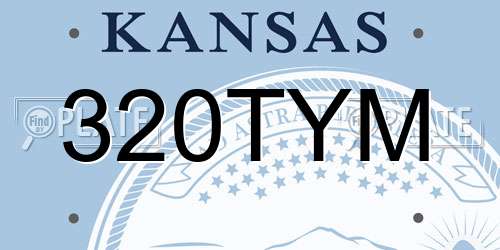 320TYM Kansas License Plate
