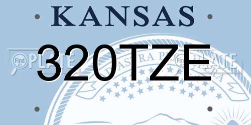 320TZE Kansas License Plate