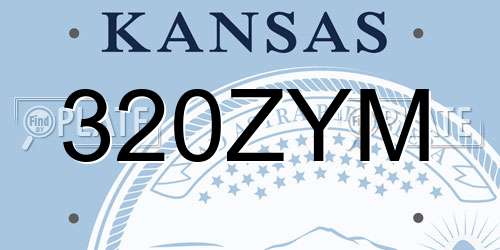 320ZYM Kansas License Plate