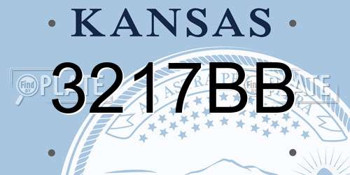 3217BB Kansas License Plate