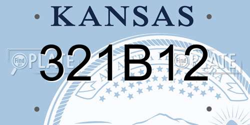 321B12 Kansas License Plate