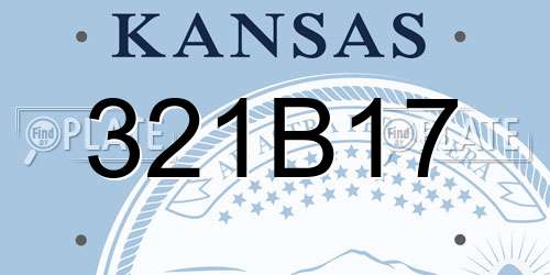 321B17 Kansas License Plate